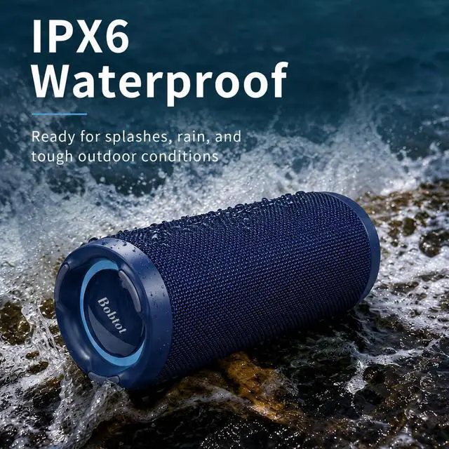 Alt view image 4 of 7 - Portable Bluetooth Speaker 15W, IPX6, Blue