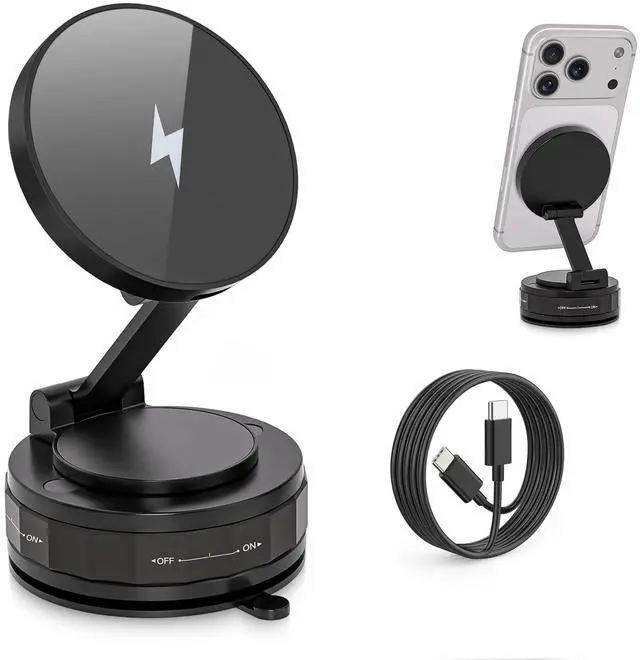 Main image of Mag-Safe Car Mount Charger for iPhone, 15W Magnetic Wireless Fast Charging for Car 360° Adjustable Magnetic Phone Holder Compatible with iPhone 17 16 15 14 13 12 11 X/XS, Samsung S23 Ultra S22 S21 S20
