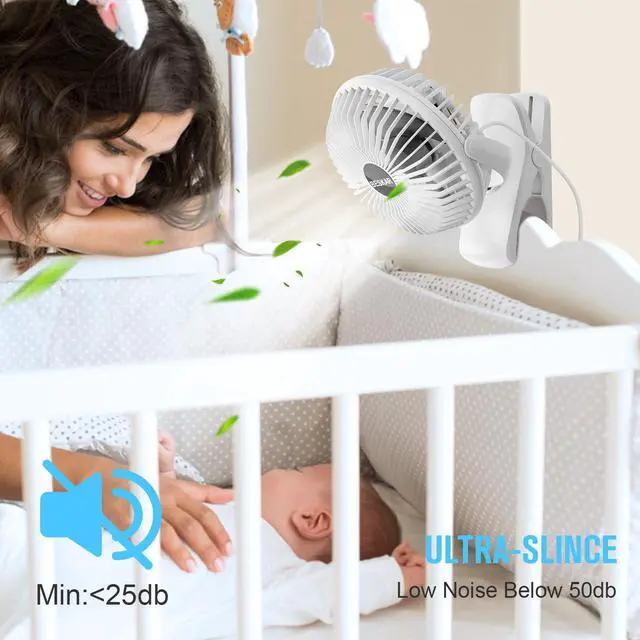 Alt view image 3 of 7 - USB Clip on Fan, Portable Small Desk Fan with Cord Powered