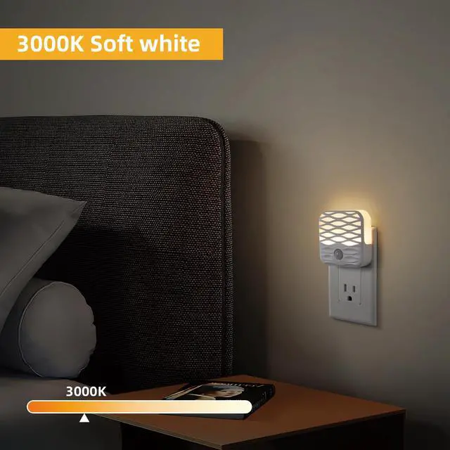 Alt view image 4 of 7 - 3 Pack Night Lights Plug into Wall,Motion Sensor Nightlights Indoor with Warm White for Stairs, Hallway, Living Room, Kitchen, Entrance, Bathroom, Office