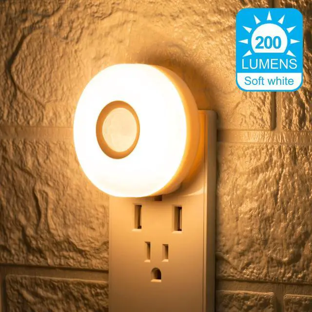 Alt view image 2 of 6 - Night Lights Plug Into Wall, 200LM Bright Plug in Night Light, Motion Sensor Nightlights Plugin Wall Decorative for Home (Cool White 2Pack)