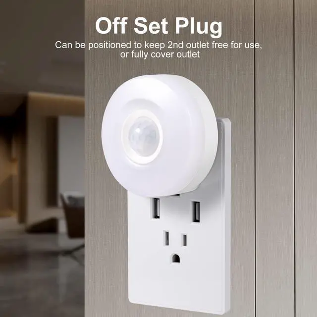 Alt view image 6 of 6 - Night Lights Plug Into Wall, 200LM Bright Plug in Night Light, Motion Sensor Nightlights Plugin Wall Decorative for Home (Cool White 2Pack)