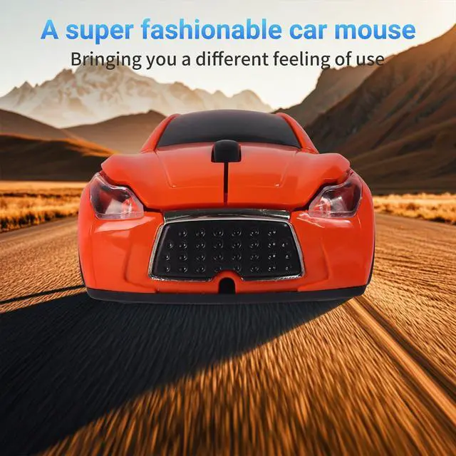 Alt view image 3 of 6 - Car Mouse, Wireless Mouse (Orange)