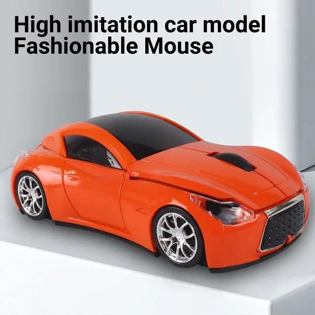 Alt view image 4 of 6 - Car Mouse, Wireless Mouse (Orange)