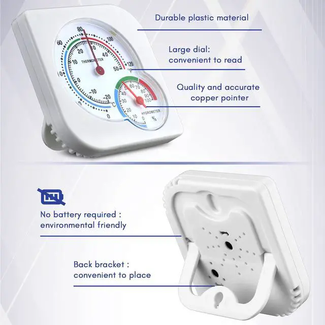 Alt view image 4 of 7 - 6 Pcs Indoor Thermometer and Humidity Gauge Indoor Mini Thermometer Hygrometer Temperature Humidity Meter Temperature and Monitor with Pointers for Home, Kitchen, Planting Room