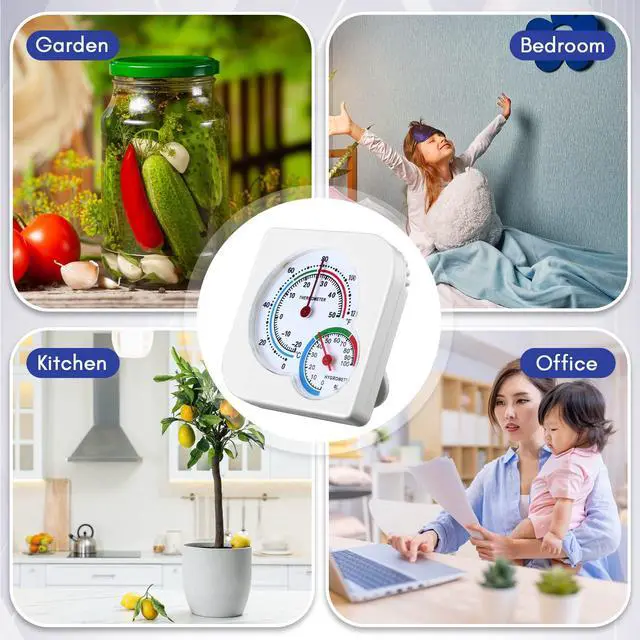 Alt view image 7 of 7 - 6 Pcs Indoor Thermometer and Humidity Gauge Indoor Mini Thermometer Hygrometer Temperature Humidity Meter Temperature and Monitor with Pointers for Home, Kitchen, Planting Room