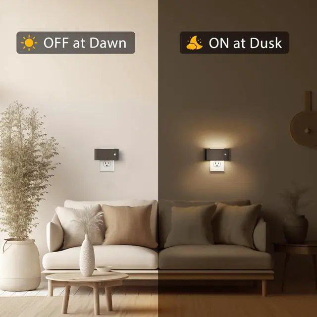 Alt view image 5 of 7 - Motion Sensor Night Light,0-100LM Dimmable Nightlight,3000K,Black
