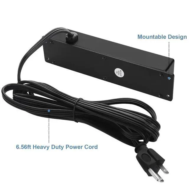 Alt view image 5 of 7 - 4 Outlet Power Strip with Switch, 6Ft Flat Extension Cord, Black, 1