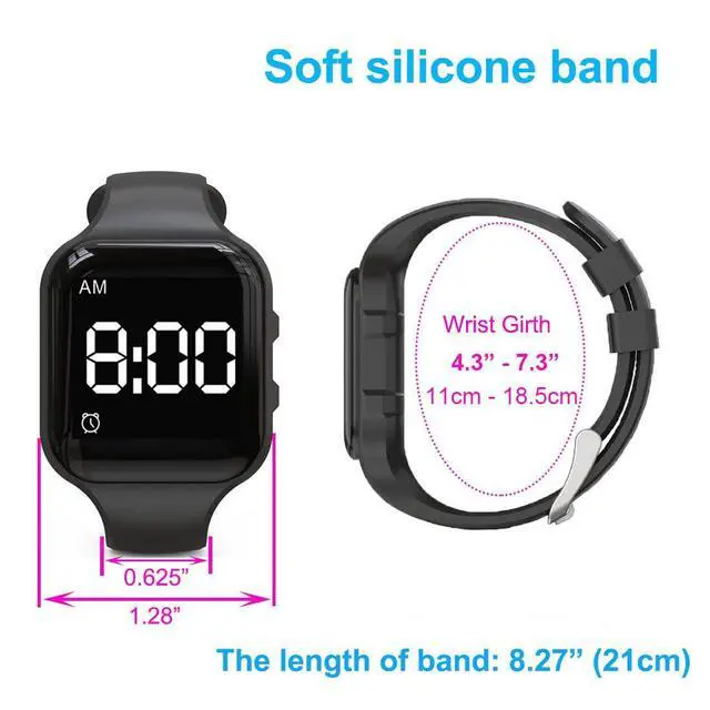 Alt view image 3 of 4 - Vibrating Alarm Watch Water Resistant Wake Up Wristband Silent Pill Reminder Watch - with Timer and 15 Daily Alarms