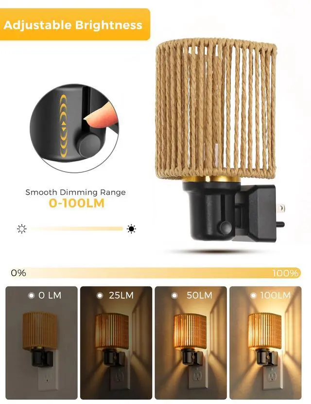 Alt view image 2 of 7 - Night Lights Plug into Wall, Plug in Night Light Dimmable 100LM