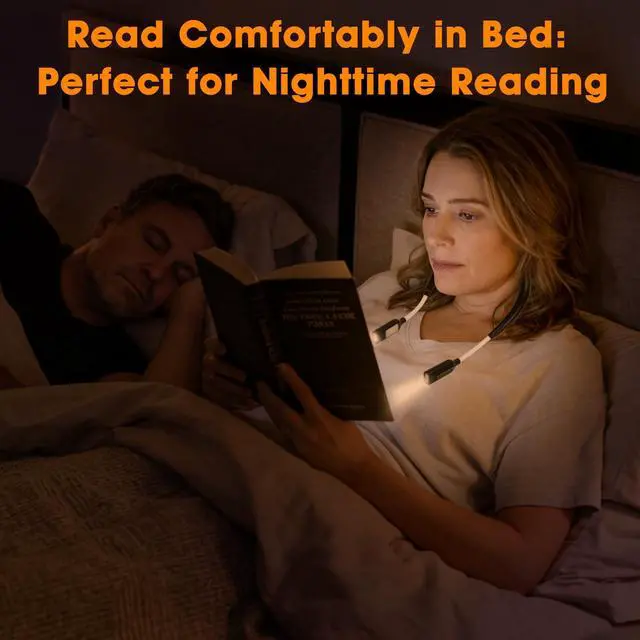 Alt view image 7 of 7 - Rechargeable Heated Neck Reading Light with 4 Adjustable Light Modes, Hands Free LED Booklight Lamp for Books in Bed, Night , Comfortable Book Lights for Readers & Crafters (Black)