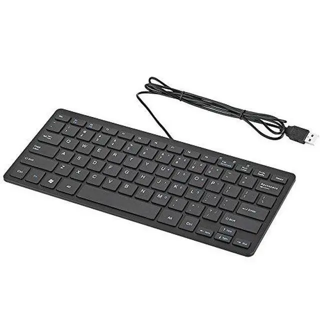 Alt view image 3 of 7 - USB Mini Slim Wired 78 Key Small Super Thin Compact Keyboard for Desktop Laptop PC Win 7 Mac (Black)