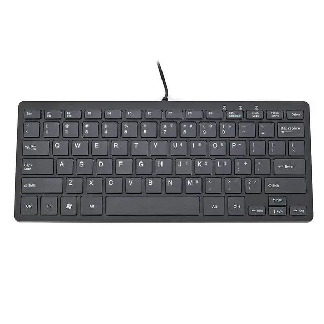 Alt view image 2 of 7 - USB Mini Slim Wired 78 Key Small Super Thin Compact Keyboard for Desktop Laptop PC Win 7 Mac (Black)
