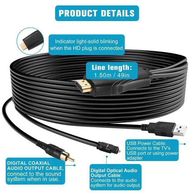 Alt view image 7 of 7 - 192KHz HDMI eARC/ARC to Optical Coaxial Audio Converter