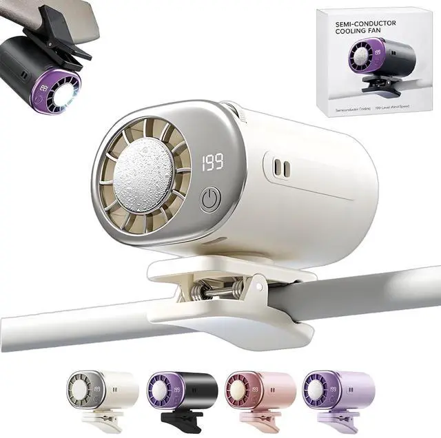 Main image of Clip On Air Conditioner Fan, 199 Speeds & 16°C Cooling (White)