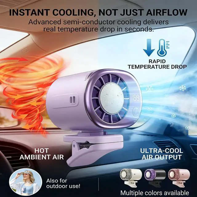 Alt view image 4 of 7 - Clip On Air Conditioner Fan, 199 Speeds & 16°C Cooling (White)