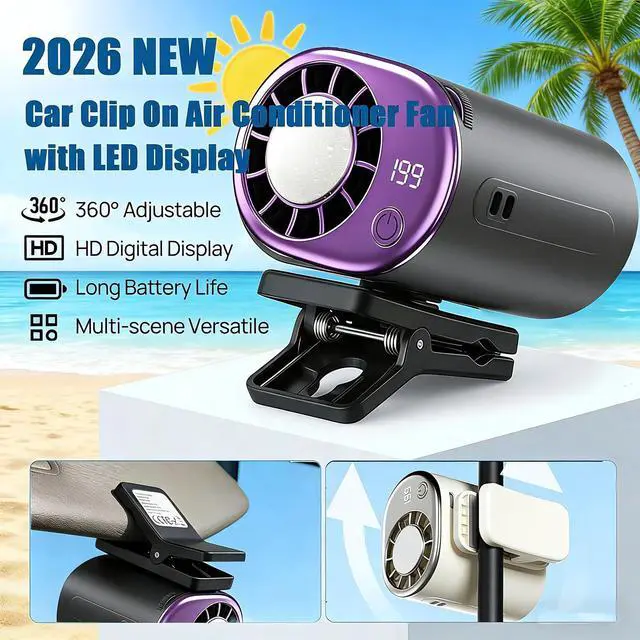 Alt view image 3 of 7 - Clip On Air Conditioner Fan, 199 Speeds & 16°C Cooling (White)