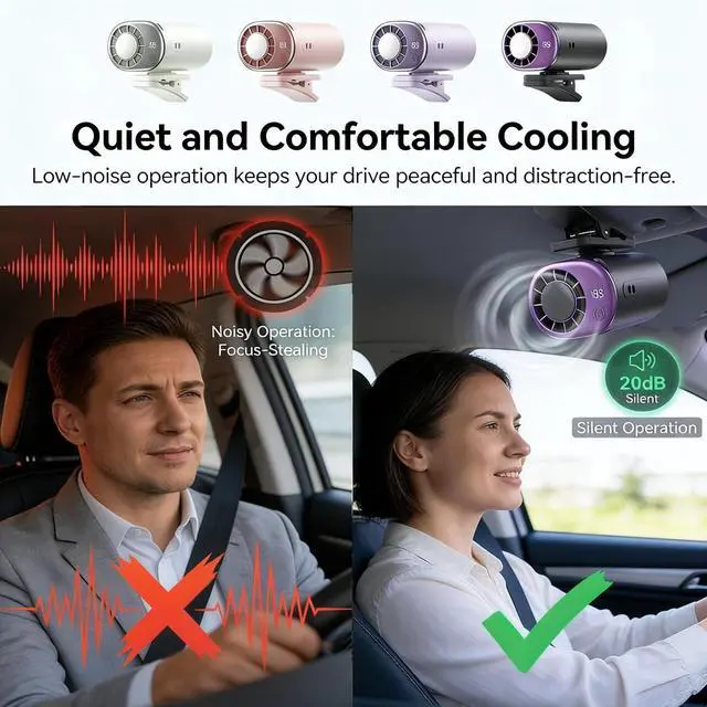 Alt view image 6 of 7 - Clip On Air Conditioner Fan, 199 Speeds & 16°C Cooling (White)