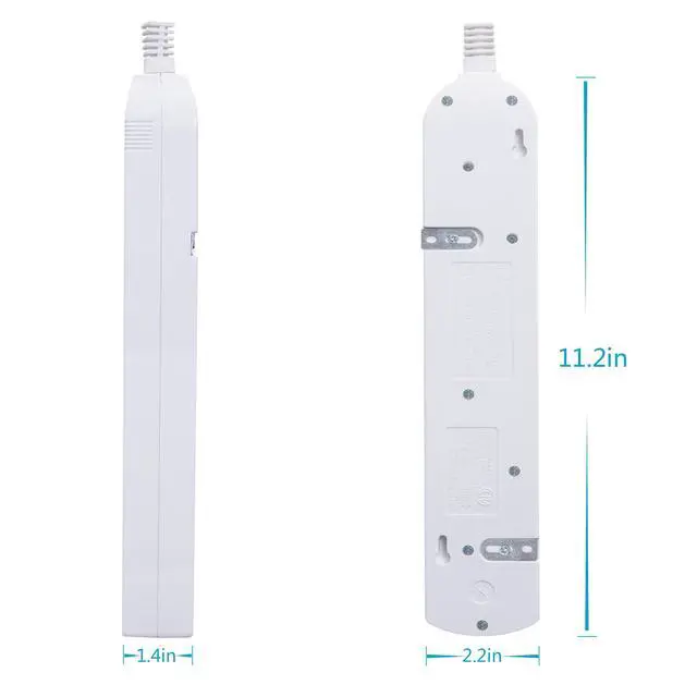 Alt view image 3 of 7 - 6 Outlet Power Strip with Multi-Outlet Independent Switches, Overload Protector,4-Foot Cord