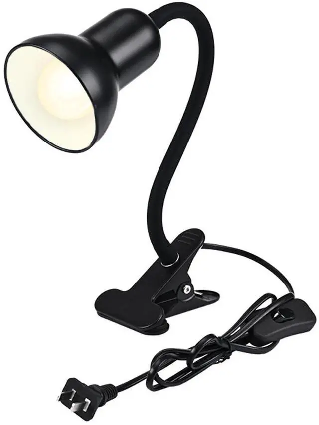 Main image of Clip On Gooseneck Lamp - 300W Max, Ceramic Fire-Resistant E26 Socket, Classic Durable Switch, Adjustable Flexible Clamp Light for Desk, Workbench, Bed Headboard, Table, Grow (Standard Clip Desk Light)