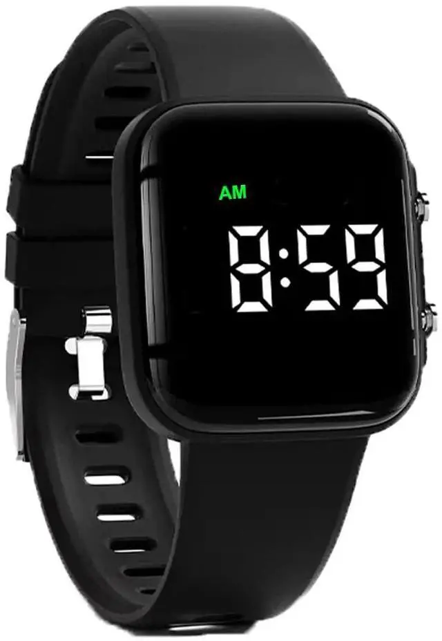 Main image of Vibrating Alarm Watch, Potty Training Wristband Rechargeable Pill Reminder Watch with Timer and 15 Daily Alarms (Black)