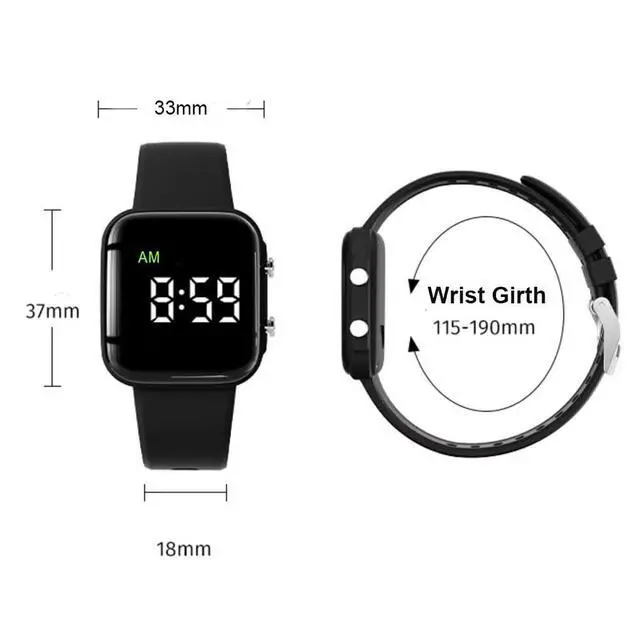 Alt view image 5 of 6 - Vibrating Alarm Watch, Potty Training Wristband Rechargeable Pill Reminder Watch with Timer and 15 Daily Alarms (Black)