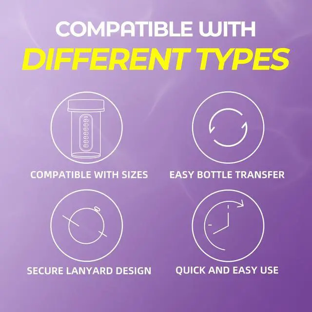 Alt view image 5 of 7 - Pill Reminder, Lanyard or Sticker Pill Tracker, 6 Pack