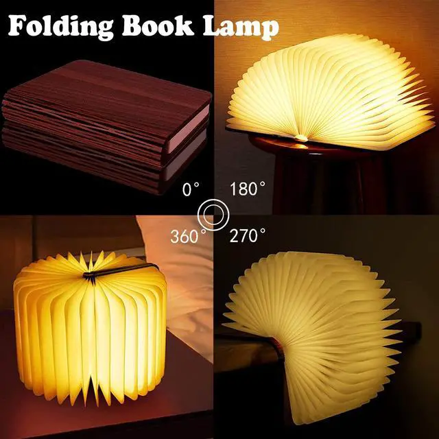 Alt view image 2 of 5 - Wooden Book Light, Upgraded 5 Colors Creative LED Book Night Light USB Rechargeable Magnetic Folding Mood Light for Home,Office,Library Decor Gift