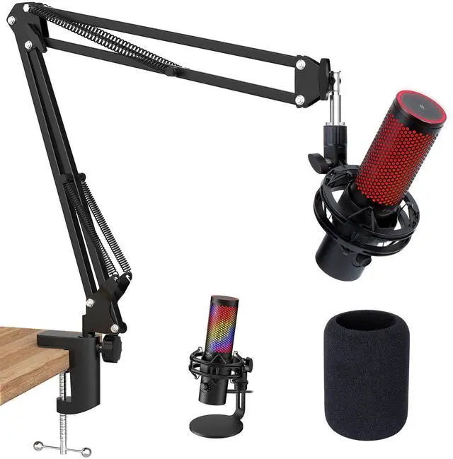 Main image of QuadCast 2 Boom Arm, Mic Arm Microphone Arm for HyperX QuadCast 2 with HyperX QuadCast 2 Pop Filter, 3/8" to 5/8" Adapter, by SUNMON