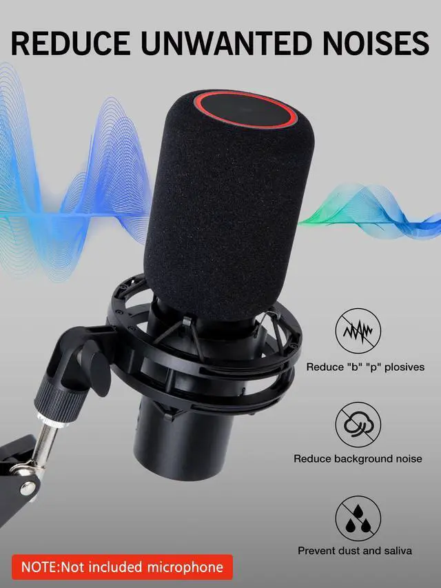 Alt view image 5 of 7 - QuadCast 2 Boom Arm, Mic Arm Microphone Arm for HyperX QuadCast 2 with HyperX QuadCast 2 Pop Filter, 3/8" to 5/8" Adapter, by SUNMON