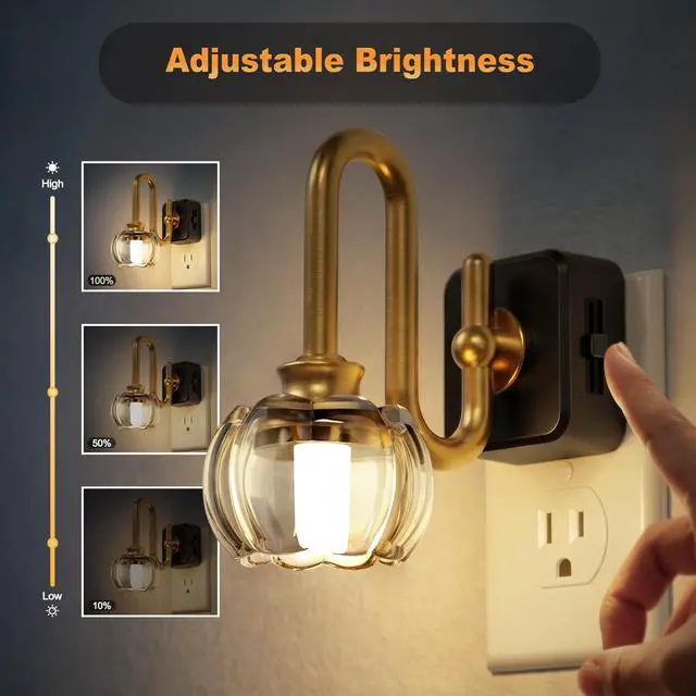 Alt view image 3 of 6 - Night Light, Night Lights Plug into Wall, Glass LED Nightlight