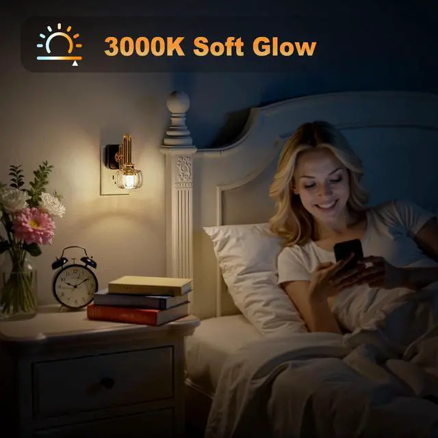 Alt view image 4 of 6 - Night Light, Night Lights Plug into Wall, Glass LED Nightlight