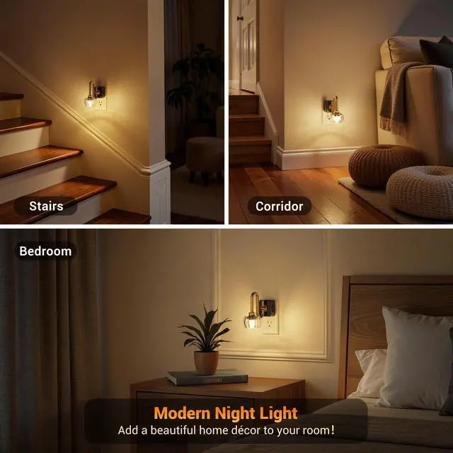 Alt view image 5 of 6 - Night Light, Night Lights Plug into Wall, Glass LED Nightlight