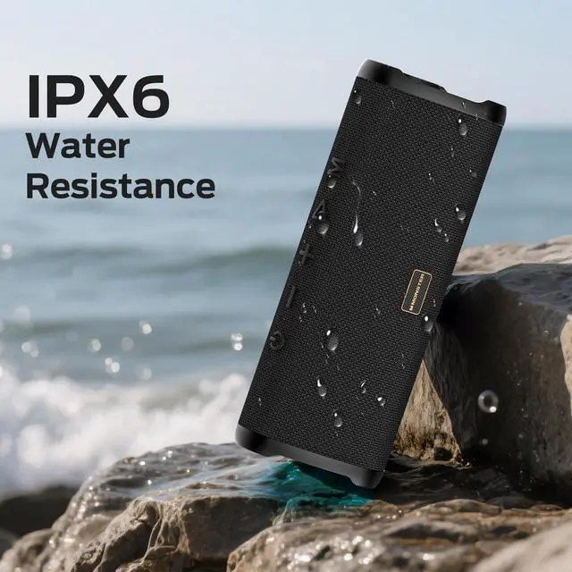 Alt view image 6 of 7 - Prism Bluetooth Speaker, Portable Wireless Speakers with 20W Stereo Sound, 24H Playtime, IPX6 Waterproof, TWS Pairing, Bluetooth 6.0, AUX & TF-Card Input, for Home/Outdoors/Beach/Travel