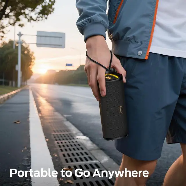 Alt view image 7 of 7 - Prism Bluetooth Speaker, Portable Wireless Speakers with 20W Stereo Sound, 24H Playtime, IPX6 Waterproof, TWS Pairing, Bluetooth 6.0, AUX & TF-Card Input, for Home/Outdoors/Beach/Travel
