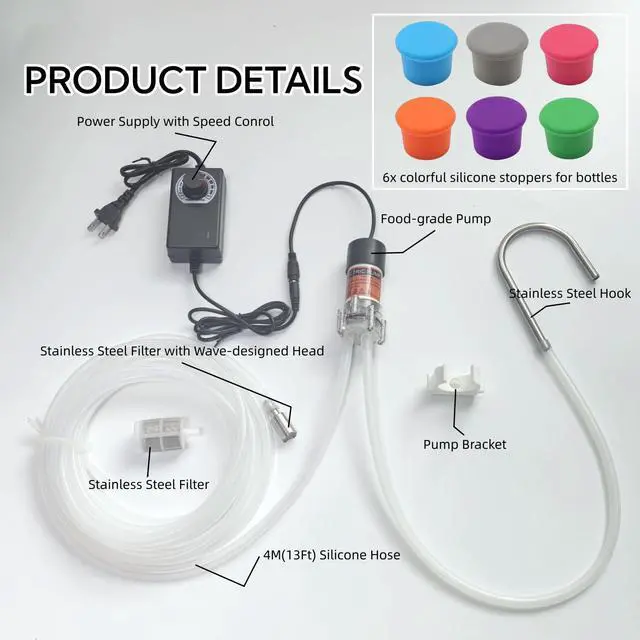 Alt view image 4 of 6 - Electric Water Transfer Pump 110V Speed Adjustable - Food Grade Self-Priming Siphon Pump for Ice Maker, Coffee Machine, Water Cooling & Beverage Bottling | 2L/min | Quiet Operation
