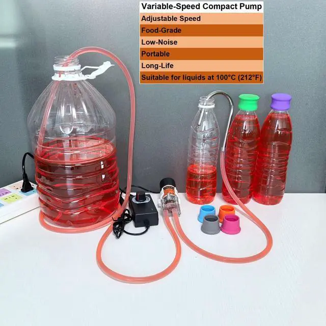 Alt view image 5 of 6 - Electric Water Transfer Pump 110V Speed Adjustable - Food Grade Self-Priming Siphon Pump for Ice Maker, Coffee Machine, Water Cooling & Beverage Bottling | 2L/min | Quiet Operation