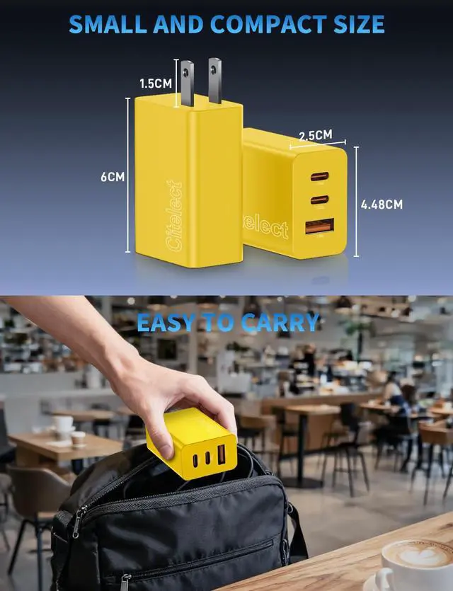 Alt view image 6 of 7 - 65W USB C Charger Block, 3Port Super Fast Charging Adapter for Samsung S26
