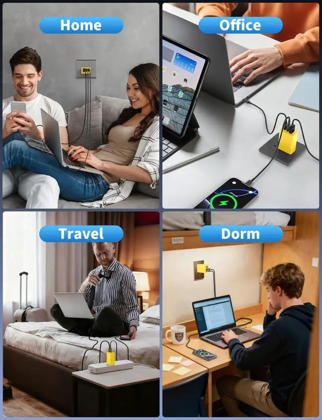 Alt view image 7 of 7 - 65W USB C Charger Block, 3Port Super Fast Charging Adapter for Samsung S26