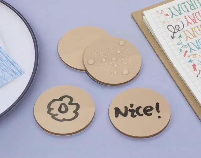 Alt view image 4 of 6 - 4 Pack Round Clear Sticky Notes 1.77inch Waterproof Self-Stick Book Tabs 200 Sheets PET Markers Sticky Notes Pad Index Sticker (Brown)