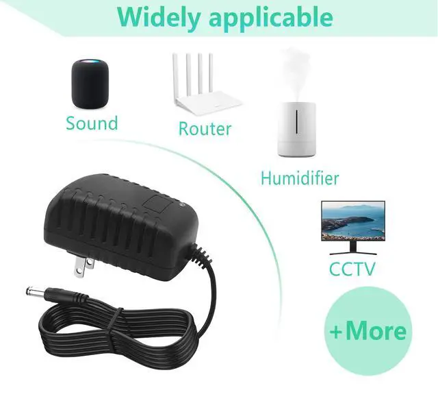 Alt view image 3 of 7 - 12V 2A DC Power Supply Adapter 24W AC Adapter 100-240V to 12V DC Converter