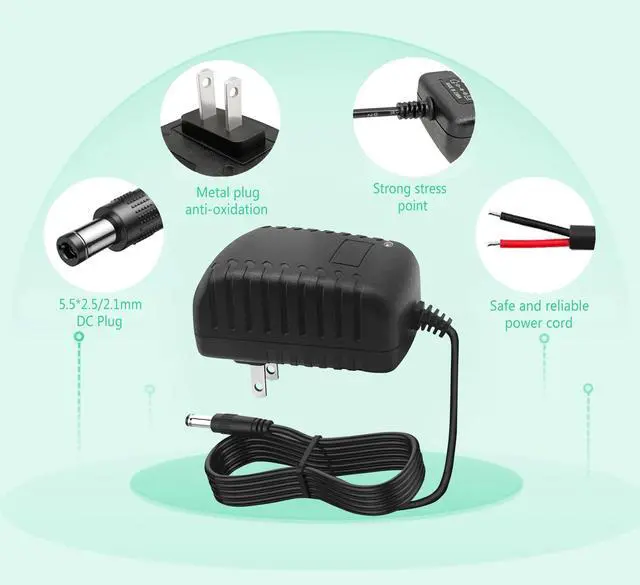 Alt view image 4 of 7 - 12V 2A DC Power Supply Adapter 24W AC Adapter 100-240V to 12V DC Converter