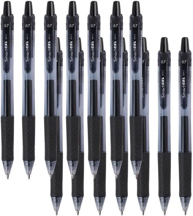 Main image of 30 Pack Black Gel Pens, Retractable Medium Point Gel Ink Pens Smooth Writing for School Office Home, Comfort Grip(15 Pens with 15 Refills)