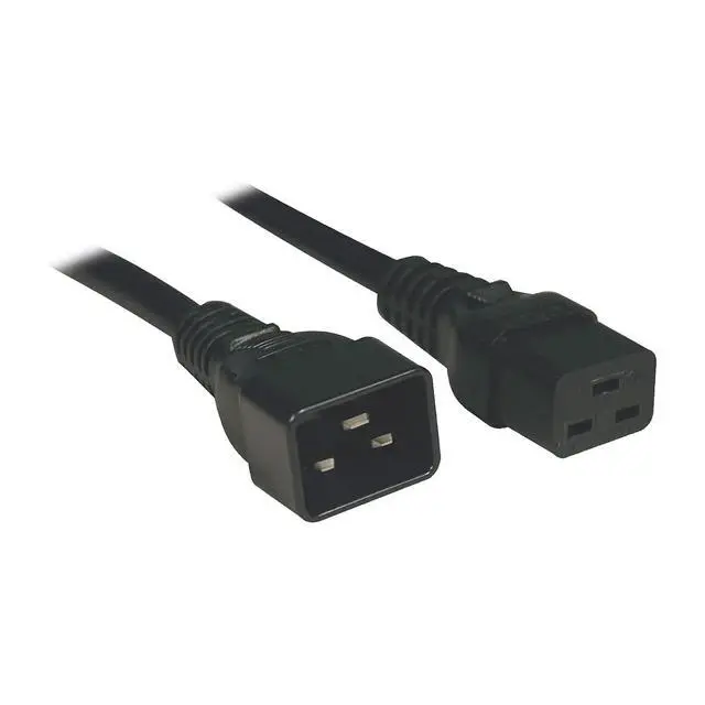 Alt view image 2 of 2 - Heavy-Duty Computer Power Extension Cord for Servers and Computers 15A, 14AWG (IEC-320-C19 to IEC-320-C20) 6 Feet / 1.83 Meters, Male-to-Female, Black