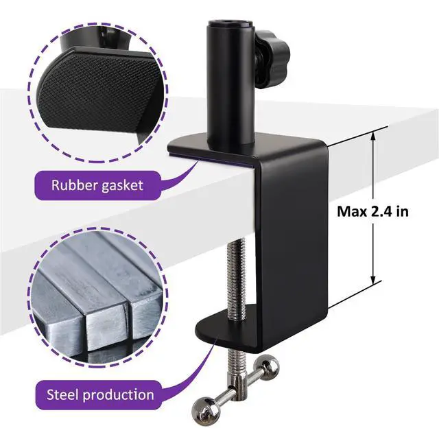 Alt view image 3 of 7 - Adjustable Seiren Mic Boom Arm, Mic Stand Compatible with Razer Seiren X Mini V2 V3 USB Streaming Microphone for Recording, Gaming, Podcast