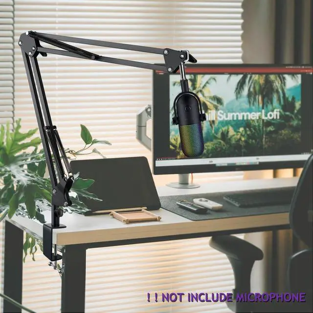 Alt view image 5 of 7 - Adjustable Seiren Mic Boom Arm, Mic Stand Compatible with Razer Seiren X Mini V2 V3 USB Streaming Microphone for Recording, Gaming, Podcast