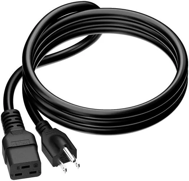 Main image of 6Ft NEMA 5-15P to C19 UPS Power Cord, SJT 14AWG 20A 125V Heavy Duty Cable