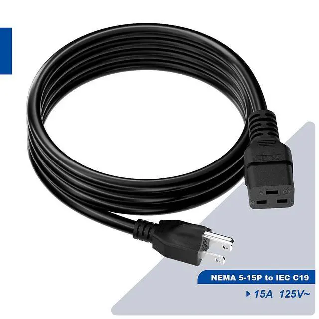 Alt view image 6 of 6 - 6Ft NEMA 5-15P to C19 UPS Power Cord, SJT 14AWG 20A 125V Heavy Duty Cable