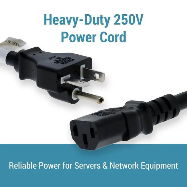 Alt view image 2 of 7 - Heavy Duty AC Power Cord 3ft, 14AWG NEMA 6-20P to C13