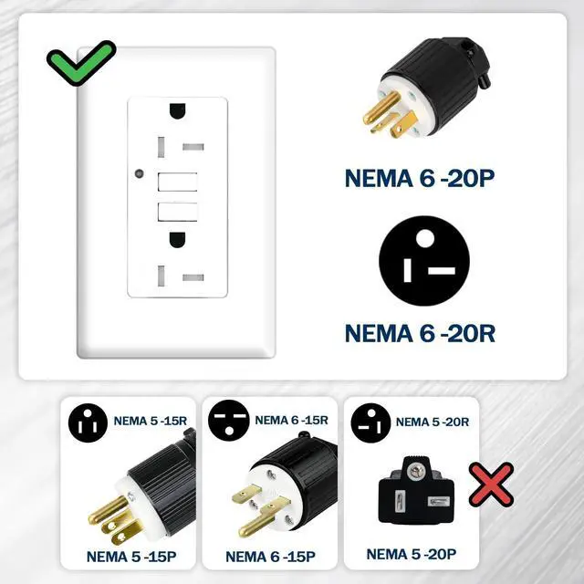 Alt view image 3 of 7 - 10 Ft 12/3 SJTW Outdoor Extension Cord NEMA 6-20 P/R 20A 250V, Black